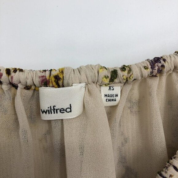 Aritzia Wilfred Talence Floral Chiffon Off The Shoulder Blouse Size XS - Picture 4 of 16